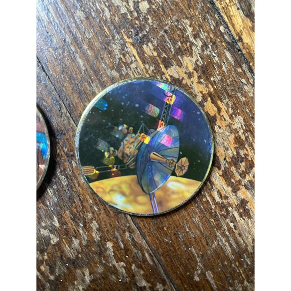 Vintage Metal Pog Slammers Lot Of 3 1990's Bald Eagles Space Ships - Picture 4 of 5